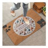Valerine Life Midye Kabuklu ve Yaprak Desenli Welcome Kapı Önü Paspası 45x70cm
