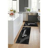 Valerine Life Mutfak Yolluğu Halısı Siyah Kitchen Tezgah Önü Paspası İkili Kilim Takımı Döküntülere
