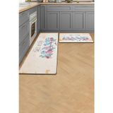 Valerine Life Mutfak Yolluğu Halısı Sweet Kitchen Krem Renk Tezgah Önü Paspası İkili Kilim Takımı Dö