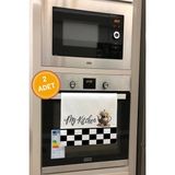 Valerine Life My Kitchen Dama Desenli Papatyalı Mutfak Kurulama Fırın Beyaz El Havlusu %100 Pamuklu 35X50CM 2 Adet - 35 x 50 cm