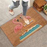 Valerine Life Pembe Flamingo Çifti Welcome Kapı Önü Paspası 45x70cm