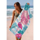 Valerine Life Plaj Havlusu 70X140cm Havuz Spa Sauna Spor Pamuklu Emici Flamingo Summer