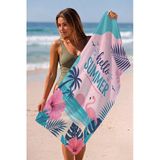 Valerine Life Plaj Havlusu 70X140cm Havuz Spa Sauna Spor Pamuklu Emici Flamingo Sunset