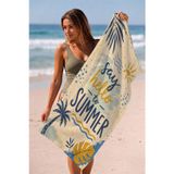 Valerine Life Plaj Havlusu 70X140cm Havuz Spa Sauna Spor Pamuklu Emici Say Hello To Summer