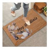 Valerine Life Pudra Rengi Zambak Çiçeği Hoş Geldiniz Kapı Önü Paspası 45x70cm