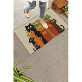 Valerine Life Renkli Pati Dostluğu Welcome Hoş Geldiniz Dijital Baskılı Kapı Önü Paspası 45X70cm