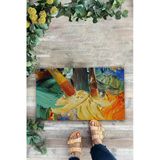 Valerine Life Renkli Yağlı Boya Tuvali Fırça Figürlü Welcome Hoş Geldiniz Kapı Önü Paspası 45X70cm