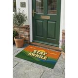 Valerine Life Retro 70’Ler Stay Awhile Dijital Baskılı Ev Ofis İşyeri Dış Kapı Önü Paspası 45X70cm