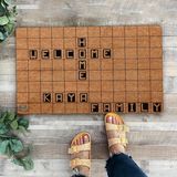 Valerine Life Scrabble Welcome Home Kişiye, Isme Ve Aileye Özel Family Kapı Önü Paspası 45x70cm - Kahverengi - 45 x 70 cm