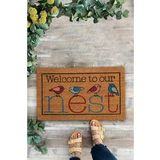 Valerine Life Yuvamıza Hoş Geldiniz Kuşlar Temalı Welcome Kapı Önü Paspası 45x70cm