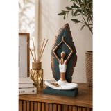 Valerine Life Zenora Yapraklı Yoga Motifli Biblo Vazo Seti Salon Konsol Masaüstü Ev Aksesuarı