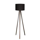 Valerino LMBDR-SIYAH-SIYAH Tripod Yer Lambası - Siyah Silindir Kumaş Başlıklı Siyah MDF Üç Ayaklı Lambader, E27 Duy Modern Köşe Aydınlatması, Leke Tutmaz İthal Kumaşlı Şık Abajur
