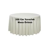 Valerium Bistro ,Düğün ,Parti ,Doğum Günü,Nişan,Organizasyon Yuvarlak Masa Örtüsü Krem 320 Cm