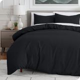 Valerium Pamuklu Çift Kişilik Nevresim Kılıfı + 2 Yastık Kılıfı 3 Parça - Siyah - 200 x 220 cm
