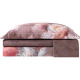 Valeron Fleuris Bordo Pamuk Saten King Size Nevresim Takımı 240 x 220 cm - Standart