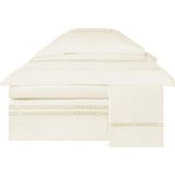 Valeron Maillon Bej Işlemeli Saten Super King Size Nevresim Takımı 260 x 240 cm - Standart