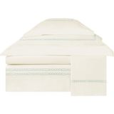 Valeron Maillon Mint Işlemeli Pamuk Saten Çift Kişilik Nevresim Takımı 200 x 220 cm - Standart