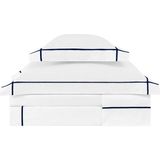 Valeron Mono Lacivert Işlemeli Saten King Size Nevresim Takımı 240 x 220 cm - Standart