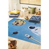Valery Home Bianca Eco Dijital Baskı Makinada Yıkanabilir Kaymaz Taban Dekoratif Çocuk Odası Halısı 2697 Beyaz