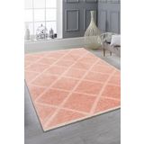 Valery Home Rodney Vl Yıkanabilir Kaydırmaz Çift Taraf Pamuk Dokuma Pudra Premium Kalite Kilim