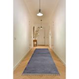 Valery Home Vl Comfort Ponpon Saçaklı Peluş Düz Yolluk Antrasit Saçak 80 X 450