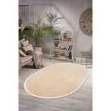 Valery Home Vl Oval Comfort Düz Saçaklı Peluş Yolluk Bej 80 X 450