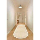 Valery Home Vl Oval Comfort Düz Saçaklı Peluş Yolluk Bej Saçak 80 X 600