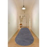 Valery Home Vl Oval Comfort Overloklu Peluş Yolluk Halı Antrasit 100x400 cm, F1001A