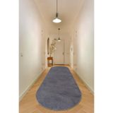 Valery Home Vl Oval Comfort Overloklu Peluş Yolluk Halı Antrasit