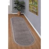 Valery Home Vl Oval Comfort Ponpon Saçaklı Peluş Post Yolluk Kahverengi Kahve P Saçak 120 X 200