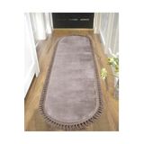 Valery Home Vl Oval Comfort Ponpon Saçaklı Peluş Post Yolluk Kahverengi
