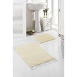 Valery Home Vl Yıkanabilir Premium Ponpon Saçaklı Kaymaz Taban Post Peluş Banyo Paspası 2'Li Takım Bej 60 X 100
