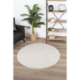 Valery Home Vl Yuvarlak Comfort Overloklu Ekru Peluş Halı Yolluk