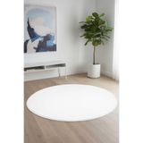 Valery Home Vl Yuvarlak Comfort Overloklu Peluş Halı Beyaz 120 X 120