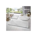 Valery Home Yıkanabilir Kaymaz Taban Post Peluş Banyo Paspası Üçlü Takım Beyaz 60 X 40