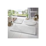 Valery Home Yıkanabilir Kaymaz Taban Post Peluş Banyo Paspası Üçlü Takım Beyaz