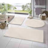 Valery Home Yıkanabilir Kaymaz Taban Post Peluş Banyo Paspası Üçlü Takım - Ekru