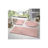 Valery Home Yıkanabilir Kaymaz Taban Post Peluş Banyo Paspası Üçlü Takım Pembe 60 X 40