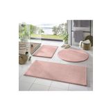 Valery Home Yıkanabilir Kaymaz Taban Post Peluş Banyo Paspası Üçlü Takım Pembe