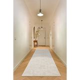 Valery Home Yıkanabilir Kaymaz Tabanlı Krem 150x450 cm Violin Embos Kesme Rulo Halı Yolluk