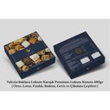 Valezia Baklava Lokum Karışık Premium Lokum Kutusu 480 gr | Oreo, Lotus, Fındık, Badem, Ceviz ve Çikolata Çeşitleri