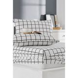 Valezium Kare 2 Adet Baskılı Yastık Kılıfı 50 x 70 cm - Beyaz - Siyah