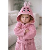 Valezium Pembe Tavşan Kapşonlu Çocuk Bornozu - 9 - 10 Yaş