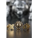 Valhalla 316l Cerrahi Çelik Kıkırdak Tragus Helix Zirkon Taş Labret 3'lü Set Piercing 6 Mm Gold