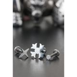 Valhalla 316l Cerrahi Çelik Kıkırdak Tragus Helix Zirkon Taş Labret 3'lü Set Piercing 6 Mm