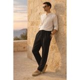 Valiberta Hafif Ve Rahat Müslin Baggy Erkek Pantolon - Siyah