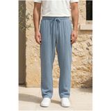 Valiberta Hafif Ve Rahat Müslin Baggy Erkek Pantolon - Soğuk Mavi