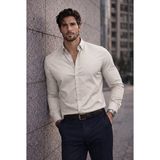 Valiberta Likralı Regular Fit Nefes Alabilir Klasik Erkek Oxford Gömlek -Taş - XL