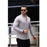 Valiberta Likralı Regular Fit Nefes Alabilir Klasik Erkek Oxford Gömlek -taş