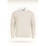 Valiberta Luis Polo Yaka Selanik Örme Kumaş Erkek Sweatshirt - Taş